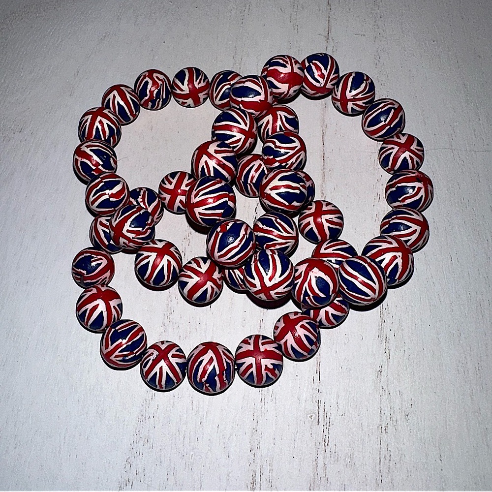 Set of 3 United Kingdom Flag Designed Bracelets🇬🇧